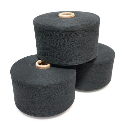 China Factory Supply Recycled Polyester Cotton Blended Black Knitting Yarn for sale