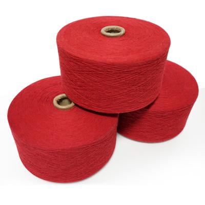 China Factory Supply Bulk Color Customized Recycled Polyester Red Cotton Blended Yarn For Making Socks And Gloves for sale