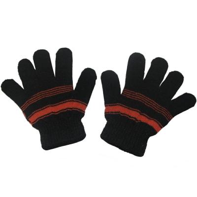 China Best Price Unisex Kids Winter Acrylic Knitted Warm Magic Striped Gloves for sale