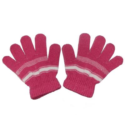 China China Wholesale Unisex Kids Autumn Winter Colorful Acrylic Knitted Warm Magic Striped Gloves for sale