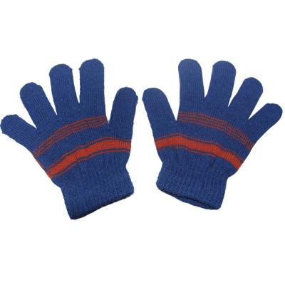 China Wholesale High Quality Unisex Kids Winter Acrylic Knitted Thin Magic Striped Full Finger Gloves for sale