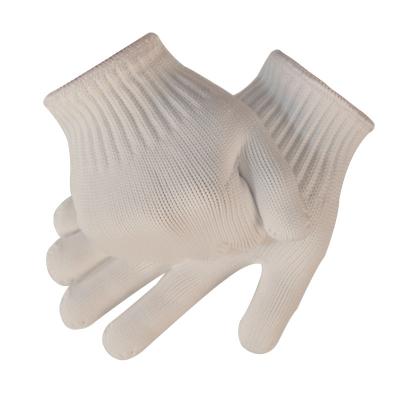 China Gardening Hot Selling White Nylon Knitted Wear Resistant Breathable Hand Protection Polyester String Gloves for sale