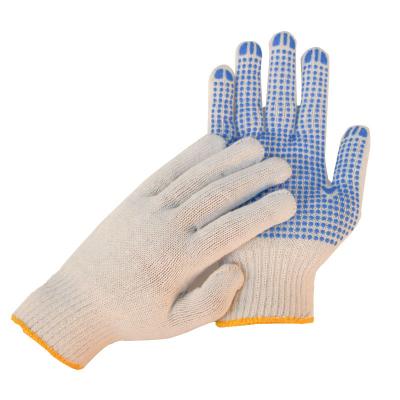 China Palm Point Industrial PVC Poly Cotton Knitted Hand Safety Gloves for sale