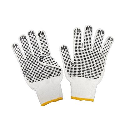 China Industrial PVC Dotted White Gloves Cotton Work Safety Gloves Cotton Garden Gloves For Farm for sale