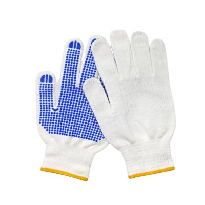 China Factory Supply Cheapest Industrial Blue PVC Dotted Gloves Labor Safety Hand Cotton Gloves For Construction for sale