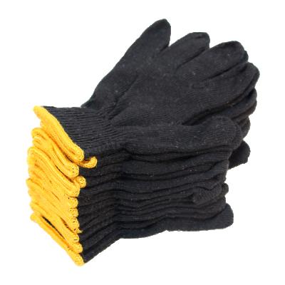 China Industrial Cheap Black Cotton Hand Knitted Work Gloves Construction Winter Mens Gloves for sale