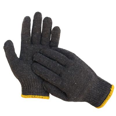 China Industrial Wholesale 7/10 Gauge 600 Grams One Dozen Dark Gray Cotton Knitted Durable Knitted Work Gloves for sale