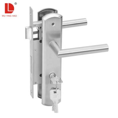 China WUYINGHAO modern circular tube stainless steel plate door lock price with lock for sale