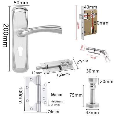 China WUYINGHAO Best Price Modern Door Lock Hinge Bolt Plug Stainless Steel Hardware Set for sale