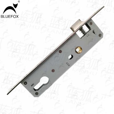 China Link Device BLUE STAIN Single Side Silver Point Door Handle Locks Magnetic Mortise Lock Body for sale