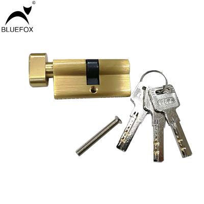 China Link device BLUE STAIN brass modern simplicity double head locks handle door cylinder lockBrass copper lock cylinder for sale