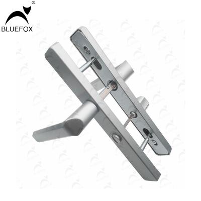 China Link Device BLUE FOX Silver Lock 2.5cm Double Sided Iron Sliding Lever Lock Door Handle for sale