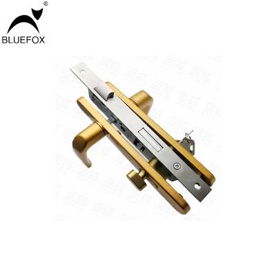 China High Grade Wholesale Aluminum Sliding Link Device Fire Door Security Interior Door Lock Gold Rated Handle for sale