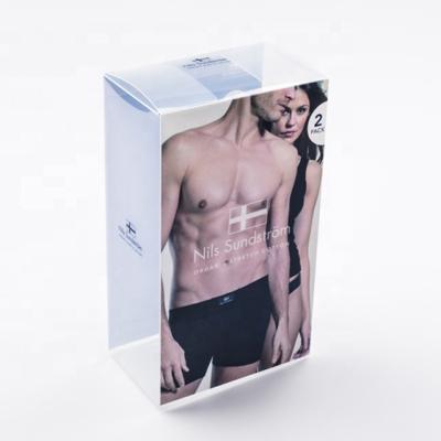 China Recyclable Wholesale Clear Plastic Folding Box For Underwear And Clothes Plastic Box Packaging for sale