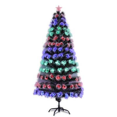 China Colorful Led Fiber Optic Artificial Christmas Tree Pre-Lit Lights 5ft Artificial Branches With LED Lights And Top Star for sale