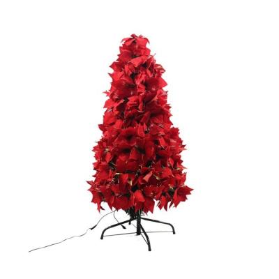 China VELET Velvet Christmas Flower Poinsettia Flower Artificial Christmas Tree for sale