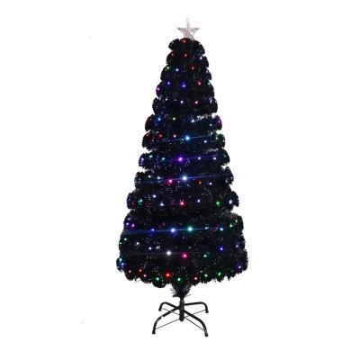 China 6FT PVC Self Lighting Fiber Optic Christmas Tree With Colorful Led Lights for sale