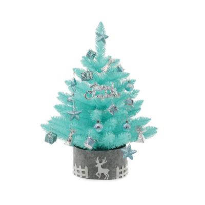 China Plastic Blue Decoration Tree For Christmas QIYUAN Factory Mini Christmas Tree for sale