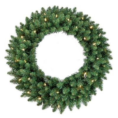 China 24in PVC Winter Park Prelit Christmas Garland with Clear Lights Hot Sale in USA for sale