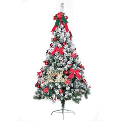 China PVC Snow, Solid Metal Legs, Flocked Christmas Pine With Berries Artificial Christmas Tree for sale