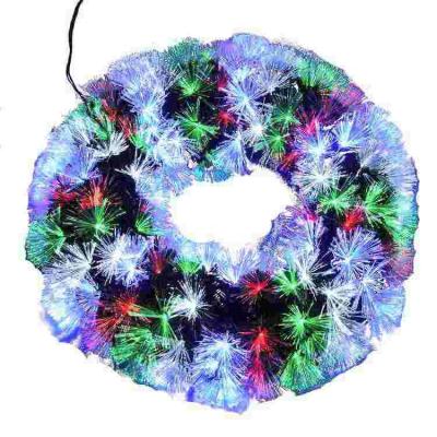 China PVC 24' Prelit Fiber Optic Christmas Garland And Garland With Led Lights Door Wall Ornaments for sale