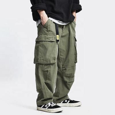 China Safari Style Multi Pocket Cargo Windproof Pants Mens Loose Work Trousers Mens Streetwear Casual Trousers for sale