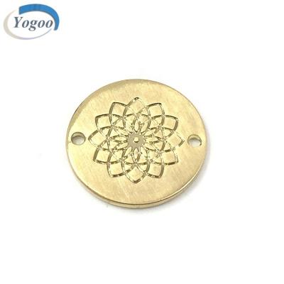 China Sustainable Hot Selling Zinc Alloy Round Engraved Metal Logo Clothing Labels Custom Made for sale