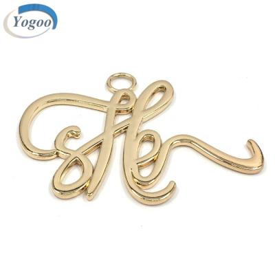 China High Quality Stainless Alloy Bag Accessories Custom Metal Hang Logo Letters Tag for sale