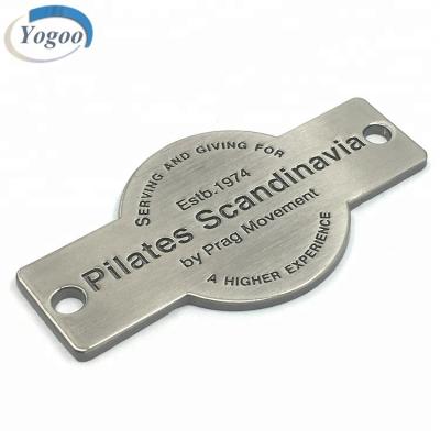 China Europe Factory Direct Brushed Tape Custom Design Engraved Metal Logo Furniture Label for sale