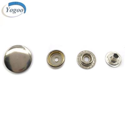 China Durable Classic Design Round White Press Metal Snap Silver Zinc Alloy Button For Garment for sale