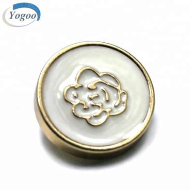 China Custom Sustainable Die Casting Round Enameled Gold Metal Leg Flower Sewing Button for sale