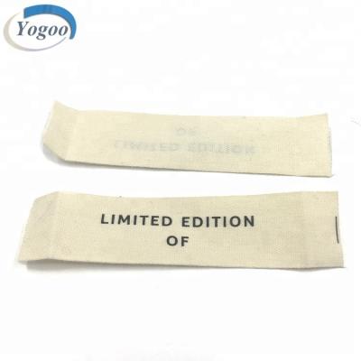 China Viable Factory Direct Logo Printed Sewing Custom Woven Cotton Neck Label Beige for sale