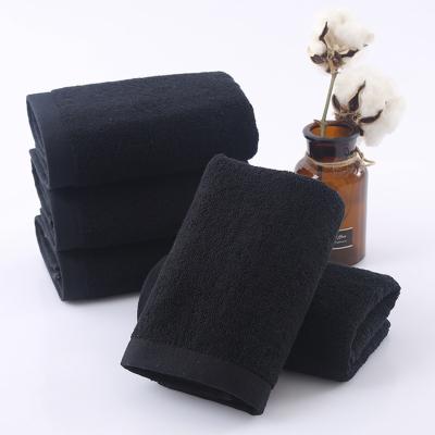 China Good Quality Cheap Price Supplier China Child Safe Thick And Soft Embroidery Logo Cotton Black Face Hand Bath Towel for sale