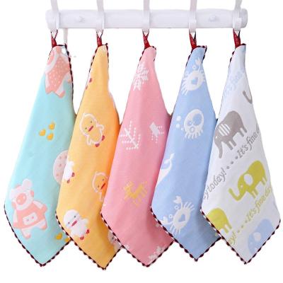 China Good Quality Baby Towel Child Safe Cotton 6 Layers Small Face Gauze Newborn Soft 35*35cm Towel Hand Bathing Bibs Handkerchief Kids Tow for sale