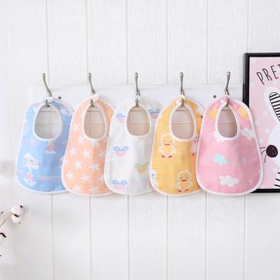 China Wholesale Super Soft Cotton Baby Bibs Absorbent 100% Product Safe For Kids Teething And Drooling 6 Layer Muslin Gauze Baby Burp Bib for sale