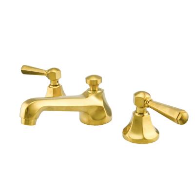 China Thermostatic Faucets Brush Gold PVD Brass Faucet Spout Set for sale