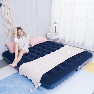 China Massage PVC Assembled Travel Air Bed Inflatable Mattress Folding Sleep Bed With Spare Pump Built for sale