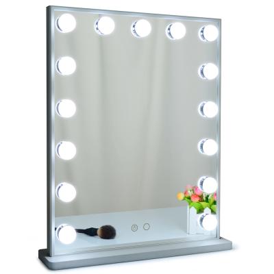 China 2022 Hot Selling Led Cosmetic Mirror Desktop Or Wall Mounted Touch Mirror Cosmetic Mirror Screen Lighted for sale