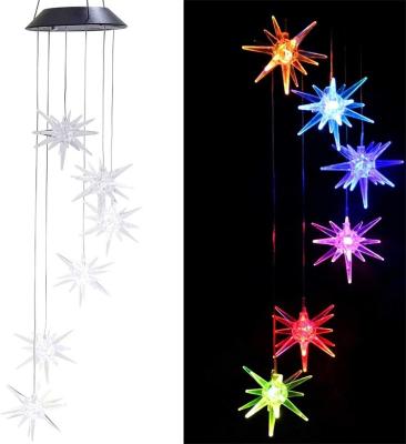 China Garden Solar Wind Chime Lights Ball Outdoor Hanging Waterproof Garden Wind Bell Solar Powered Lamp for sale