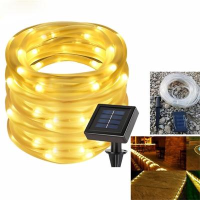 China Warm White Led Solar Rope Light 100 LED Solar String Light Decoration Christmas Rope Lamp for sale