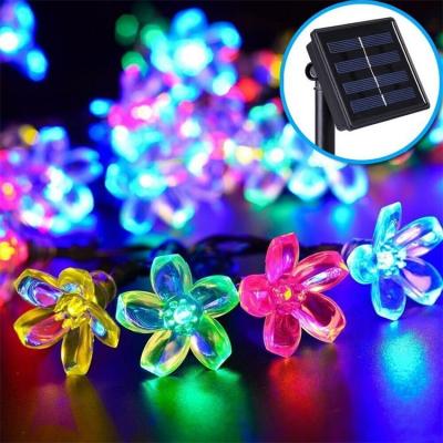 China Fairy Lights Flower Gland Garden LED Fairy Lights String Outdoor Waterproof Flower Sakura Solar LED String Light for sale