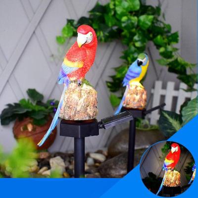 China Waterproof Solar Parrot Owl Stake Lights Resin Craft Garden Lawn Light Solar Parrot Ground Light for sale