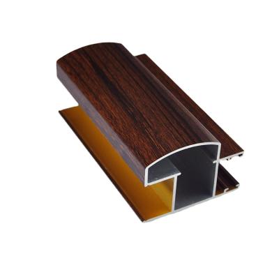 China High Corrosion-Resistance Commercial Mauritius Aluminum Wood Coated Aluminum Door And Window Sections Profile for sale