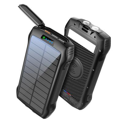 China High capacity 33600mAh fast charging support power bank camping LED light fast radio charging waterproof solar power bank for sale