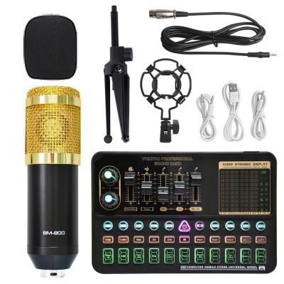 China PRO Professional Sound Card Desktop Audio Set V10 BM800 Mic Studio Condenser Microphone for Live Streaming for sale