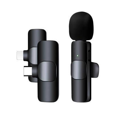 China Portable Type-c Wireless Broadcast Live Microphone About 20m Live Streaming Lavalier Lapel Mini Mic Dual 2.4Ghz ANC Noise Reduction for sale