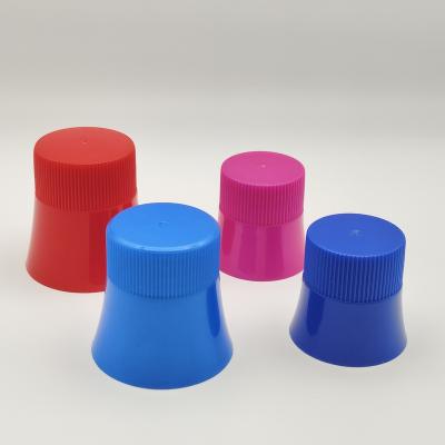 China Non spill high quality factory direct sales normal 32mm plastic screw cap with pp liner plastic cap with ribbed for sale