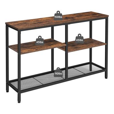 China Entryway Convertible Metal Living Room 3 Tier Hallway Wood Console Table for sale