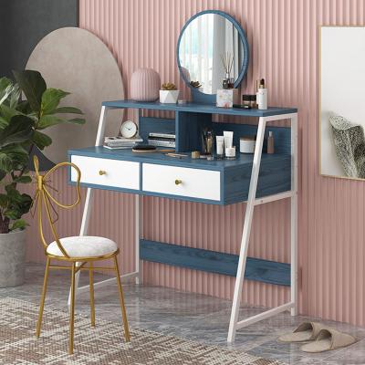 China Low Price Storage Chandelier Design Bedroom Fancy Girl Makeup Vanity Dresser Dresser Mirror and Stool Set for sale