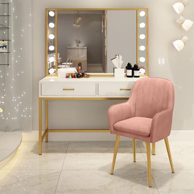 China New Design French Vanity Metal Bedroom Storage Wooden Dressing Table, Luxury White Wooden Makeup Vanity for sale